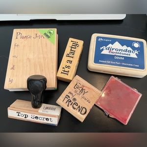 Stamp - make your own Party Invite Set sold in a Green rubber storage case